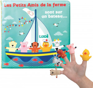 LUDI Set de baie carte si marionete pentru degete