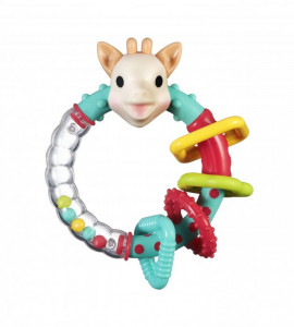 Zornaitoare multi-texturata Girafa Sophie, multicolora