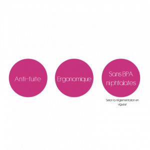 Cana anti-curgere cu capac si manere Powder pink