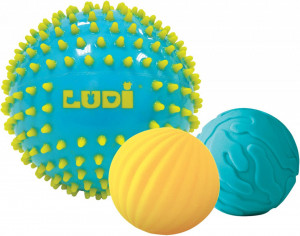 LUDI Set 3 mingii senzoriale, Bleu