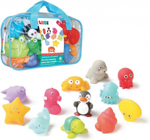 Set 12 jucarii de baie animale marine LUDI