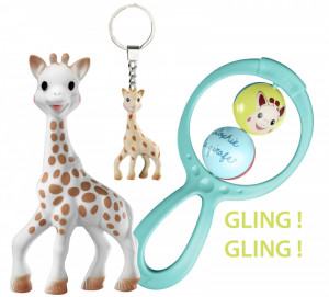 Vulli Set cadou Girafa Sophie, zornaitoare"Swing" si breloc