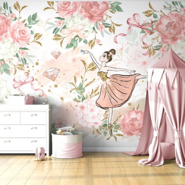 Fototapet Balerina Printre Flori Pastelate CG7