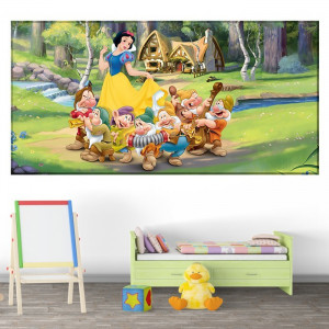 Tablou Canvas Alba Ca Zapada si cei 7 Pitici DEB82
