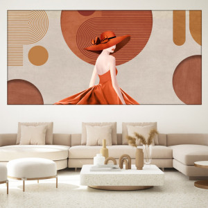 Tablou Canvas Ilustratie Moderna Femeie cu Palarie ILM3