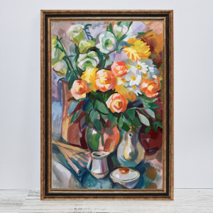 Tablou Vaza cu Flori, Canvas+Rama BGF28