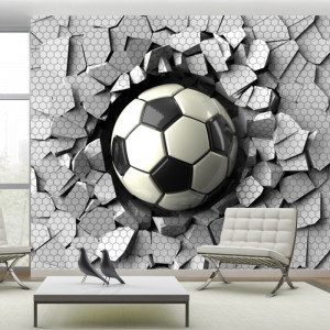 Fototapet 3D Minge Fotbal in Zid Spart OPOS96