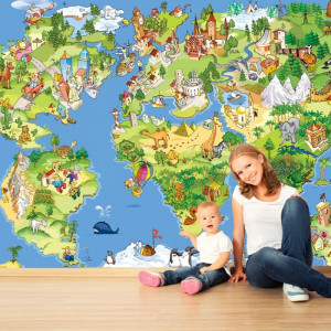 Fototapet Harta Lumii Pentru Copii GST36