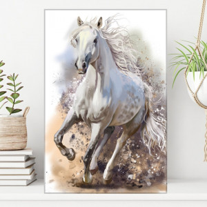 Tablou Canvas Cal Alb Artistic HS174