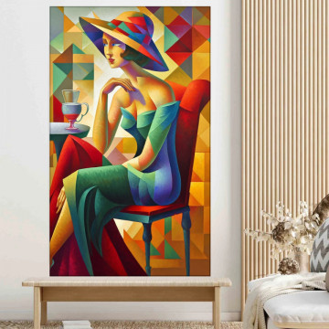 Tablou Canvas Cubist Femeie Eleganta BAB29