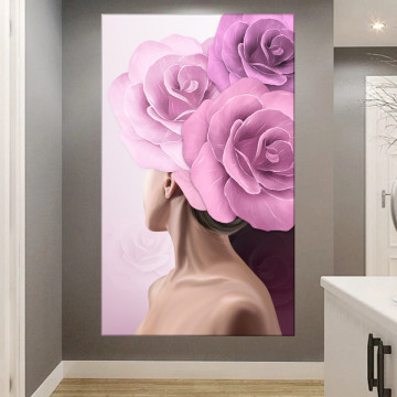 Tablou Canvas Femeie cu Trandafiri ILM12