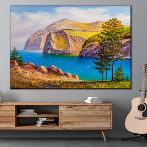 Tablou Canvas Peisaj de Munte Vara pe Lac TPP1