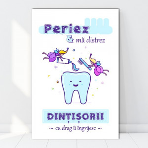 Tablou Canvas Periez si Ma Distrez, Dintisorii cu Drag ii Ingrijesc CSD21