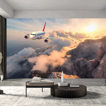 Fototapet 3D Avion in Deasupra Norilor AMA32