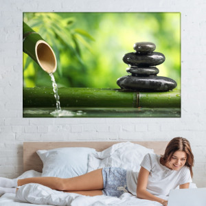 Tablou Canvas Bambus cu Pietre Vulcanice SPA35