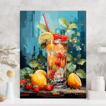 Tablou Canvas Limonada cu Gheata si Capsuni FAB135