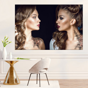 Tablou Canvas Femeie cu Machiaj de Zi si Seara BGM73