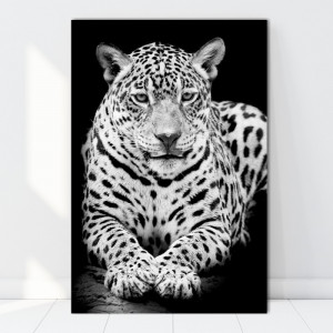 Tablou Canvas Leopard Alb-Negru ATGR61