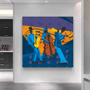 Tablou Canvas Cubism, Cei 3 Instrumentisti Muzicali JAZZ103
