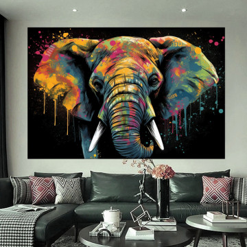 Tablou Canvas Elefant Multicolor ASJ30