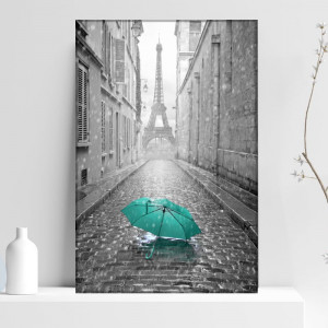 Tablou Canvas Umbrela Turcoaz la Paris NUC1