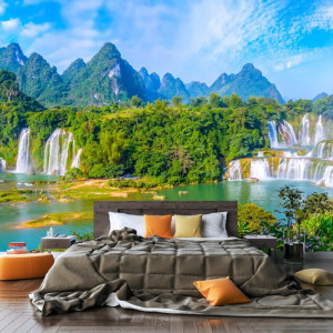 Fototapet 3D Cascade Printre Munti Tropicali WTF82
