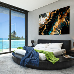 Tablou Canvas Arta Abstracta Gold & Black Marm ATF71