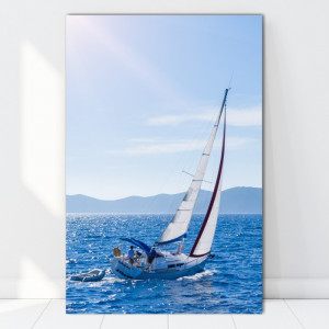 Tablou Canvas Barca cu Vele pe Valuri Cristaline BFS35