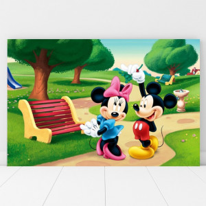 Tablou Canvas Minie si Mickey la Plimbare DEB5