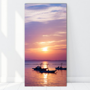 Tablou Canvas Barci in Larg La Rasarit BFS29