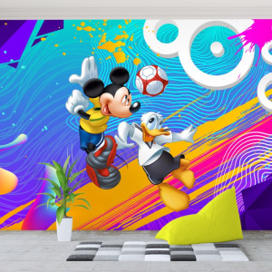 Fototapet 3D Mickey si Donald la Footbal CG28