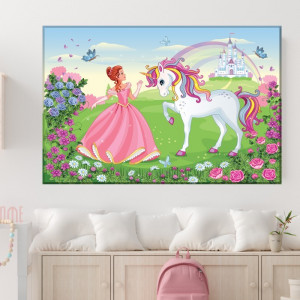 Tablou Canvas Printesa cu Calut Unicorn LOL18