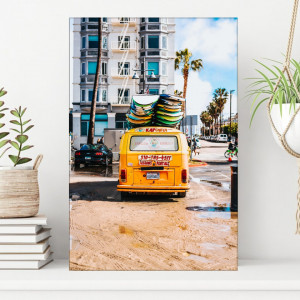 Tablou Minibus Galben cu Placi de Surf OCC10
