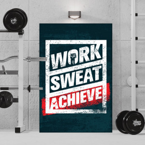 Tablou Motivational Work, Sweat, Achieve MTS5