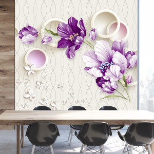 Fototapet 3D Flori Violet OPO15