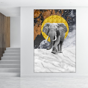 Tablou Canvas Elefant cu Textura Moderna ASJ21