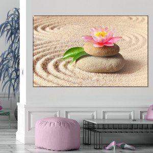 Tablou Canvas Nufar cu Pietre Spa pe Nisip MSP41