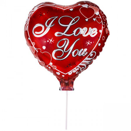 Balon Lejla in forma de inima, “I love you”,rosu metalic