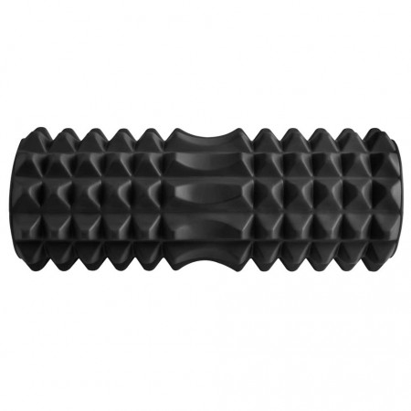 Rola pentru yoga si masaj, Lejla, striati proeminente, negru, 33×14 cm, negru