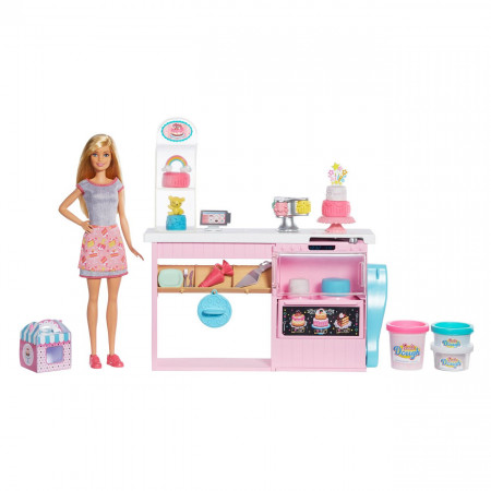Set papusa Barbie, Cofetarie, 39.5x8x32.5 cm