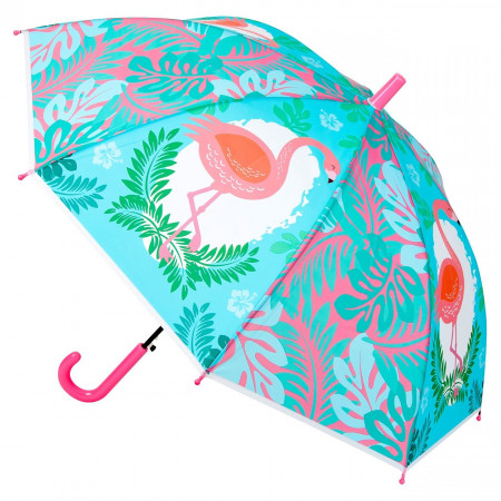 Umbrela Lejla, pentru fetite, model cu Flamingo