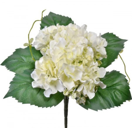 Flori artificiale, Lejla, buchet hortensii , alba , 22 cm