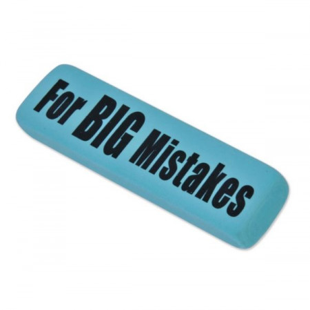 Radiera, Lejla, albastra, cu mesaj ” For big mistakes “