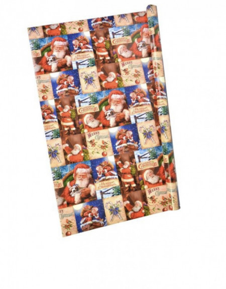 Hartie impachetat cadouri Merry Christmas,multicolor 70x150 cm