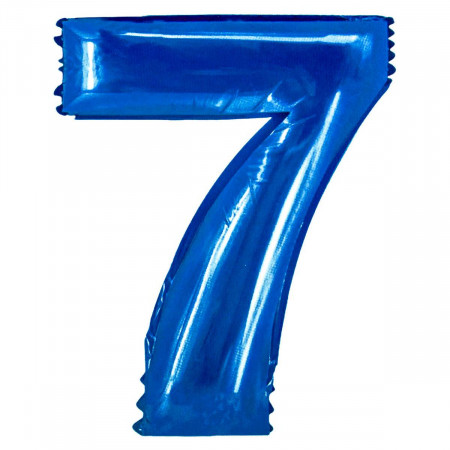 Balon folie cifra 7, Lejla, Albastru, 54×76 cm