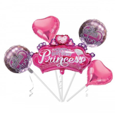 Set 5 baloane, Lejla, Princess, roz , modele diferite