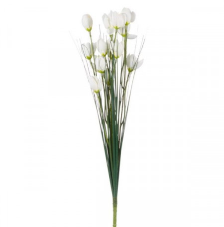 Crenguta decorativa, Lejla, cu flori albe, 42 cm