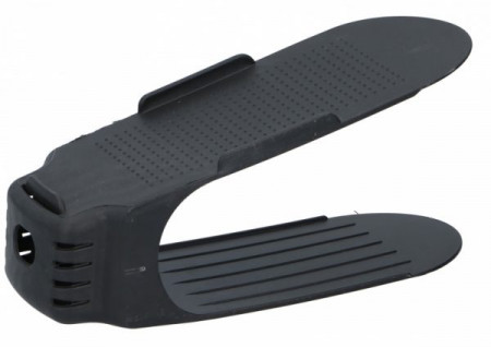 Organizator tip suport pentru pantofi, Lejla din plastic, ideal pentru o mai buna organizare,reglabil, negru