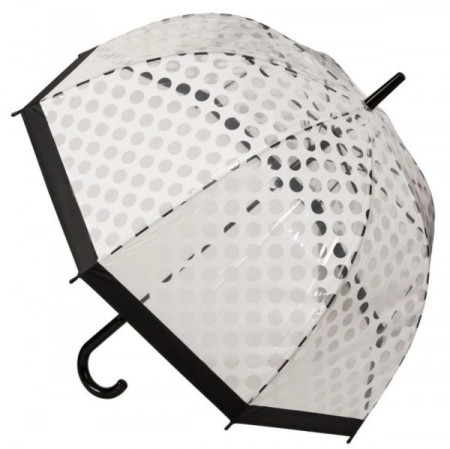 Umbrela Lejla, pentru fete, transparenta cu buline albe