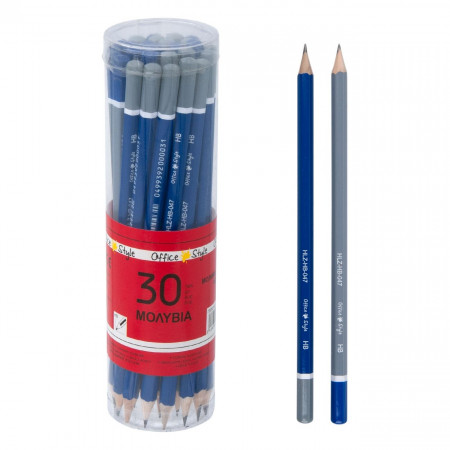 Set 30 creioane, Lejla, albastru / gri